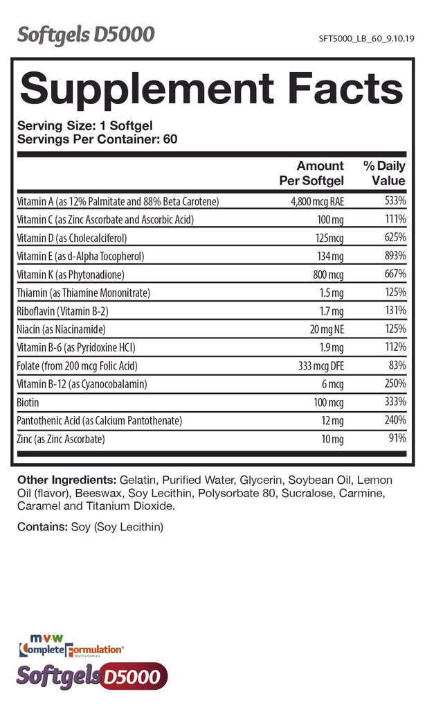 MVW Complete Formulation D5000 Softgels – VIVUS Health Store